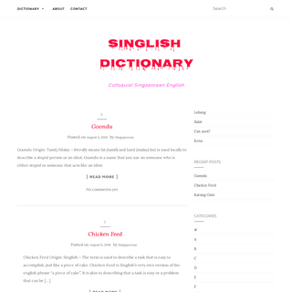 Singlish Dictionary - Colloquial Singaporean English