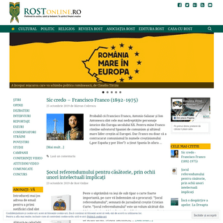 Rost Online â€“ Revista Rost â€“ PlatformÄƒ de analize, opinii È™i dezbateri