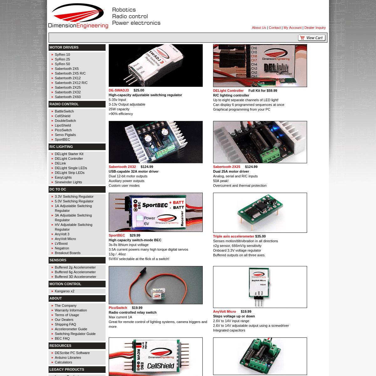 Dimension Engineering - R/C, Power Electronics, Sensors