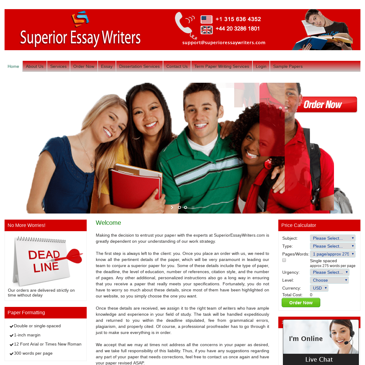 Superior Essay Writers | Custom Written Term Papers | Buy Essays Online Cheap