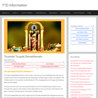 Tirumala Tirupati Balaji Darshan, Savas & Accommodation Online Booking