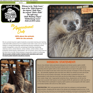 Sloth Sanctuary Center in Oregon Washington, with sloth sleepovers, sloth wedding chapel, sloth honeymoon, sloth yoga, hold a sl