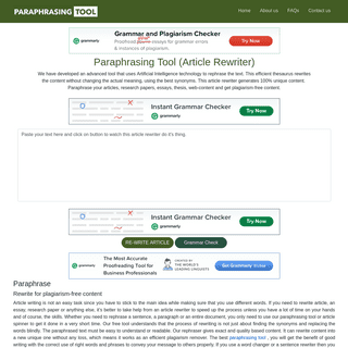 Paraphrasing Tool | Article Spinner to rewrite text free