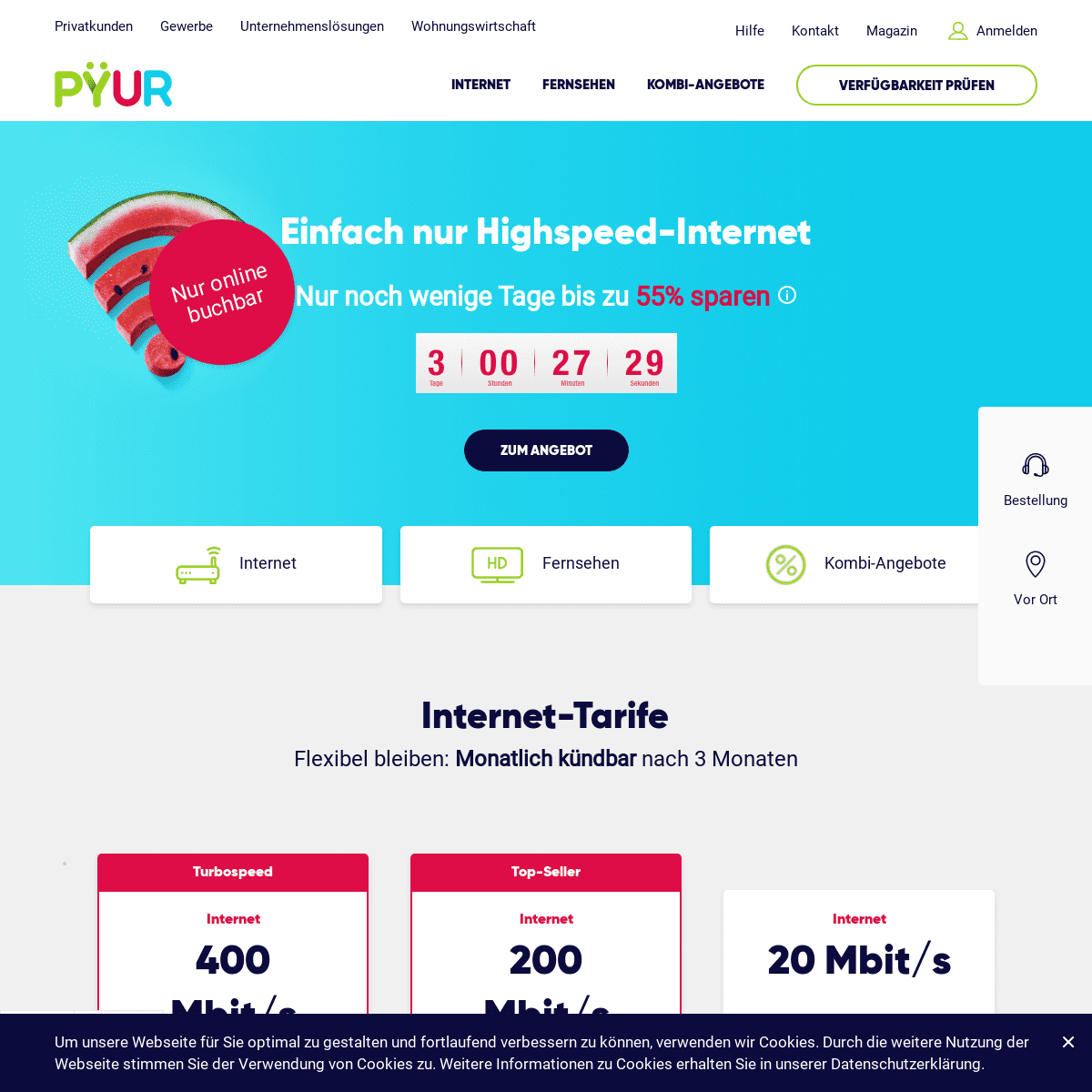 PYUR – Kabel Internet, Telefon und Fernsehen