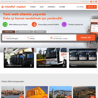 Online Otobüs Bileti Satın Al İstanbul Seyahat