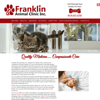Home - Franklin Animal Clinic Inc - Franklin, PA