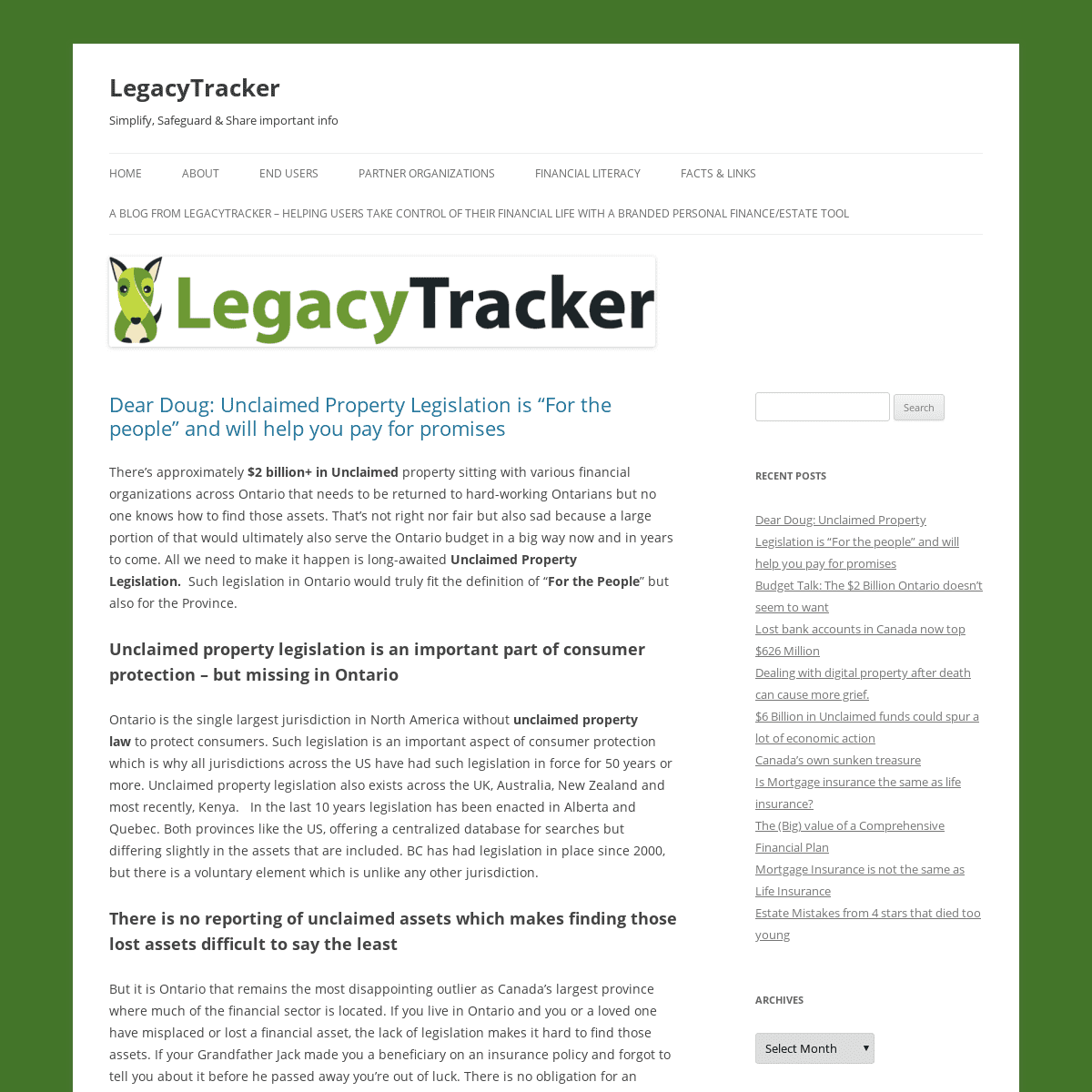 LegacyTracker - Simplify, Safeguard & Share important info