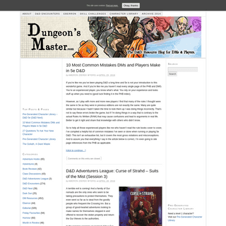 Dungeon's Master — A Dungeons & Dragons Resource Blog For Dungeon Masters & Players
