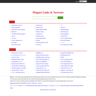 Magnet Link & Torrent File Search Engine