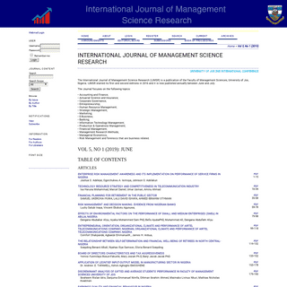 International Journal of Management Science Research