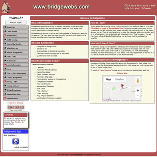 BridgeWebs, Web Sites for Bridge Clubs