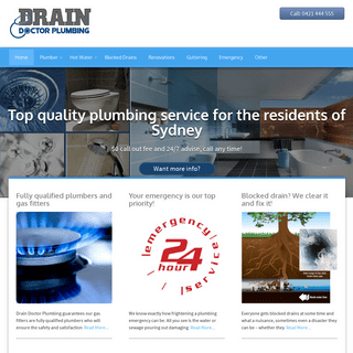 Plumber Sydney - Drain Doctor Plumbing - $0 call out fee