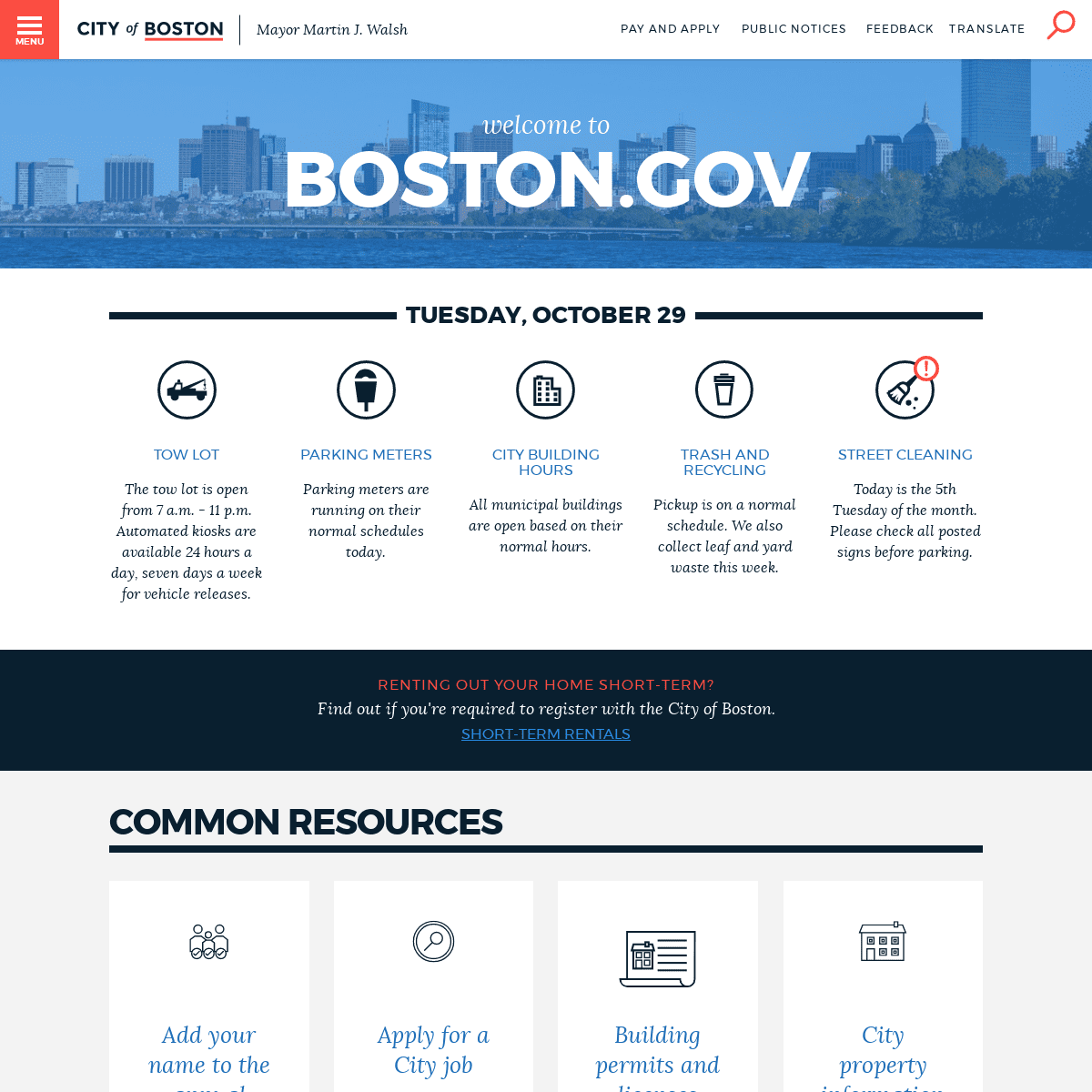 A complete backup of boston.gov