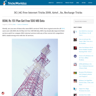 TricksWorldzz - 3G | 4G Free Internet Tricks 2019, Airtel , Jio, Recharge Tricks