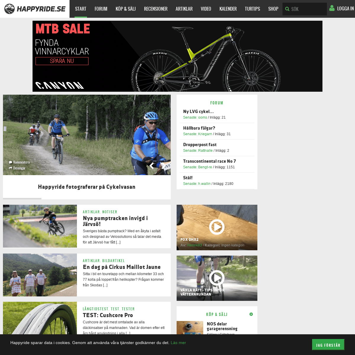 Happyride.se – Sveriges största cykel och mountainbikesite