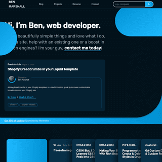 Hi, I'm Ben, Web Developer & SEO Consultant | Ben Marshall