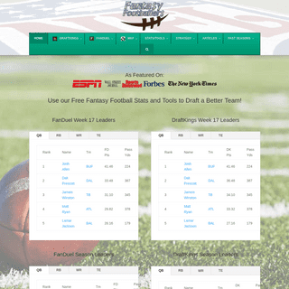 Fantasy Footballers -  Promo Codes, Reviews, Strategies, & Stats