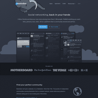 Giving social networking back to you - The Mastodon Project