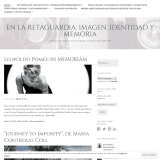 En la retaguardia: Imagen, Identidad y memoria – Editado en Barcelona por Rebeca Pardo. ISSN 2385-7374