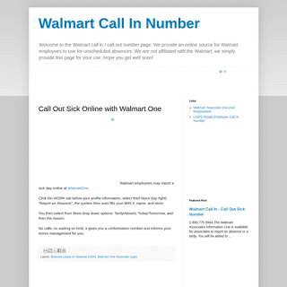 A complete backup of walmart-call-in.blogspot.com