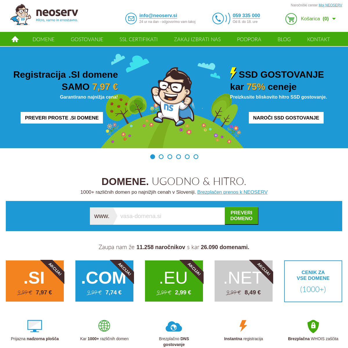 Spletno gostovanje in domene • NEOSERV.si