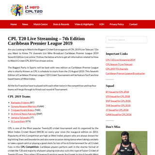 CPL Live Stream 2019 Caribbean Premier League T20 Season 7
