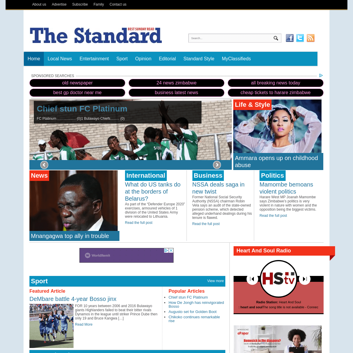 A complete backup of thestandard.co.zw