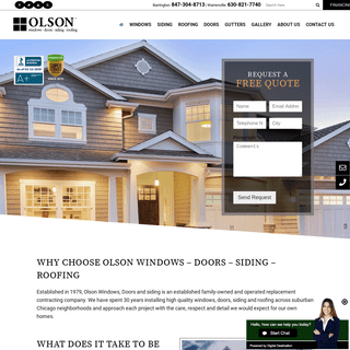 Olson Windows, Doors, Siding, Roofing - Installation and Service Experts!