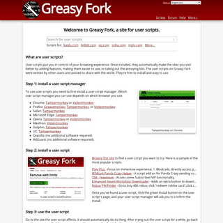 Greasy Fork - safe and useful user scripts