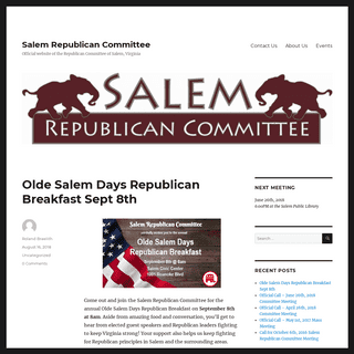 Salem Republican Committee – Official website of the Republican Committee of Salem, Virginia