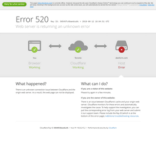 dexform.com - 520- Web server is returning an unknown error