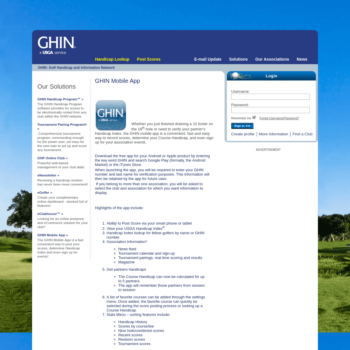 GHIN.com: Golf Handicap and Information Network