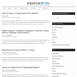 ImportantIndia.com - Indian History, Festivals, Essays, Paragraphs.