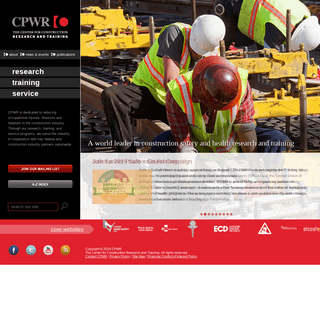 CPWR - A world leader in construction safety and health research and training