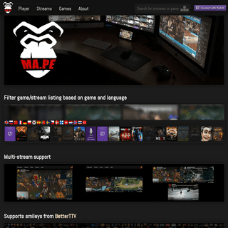 MA.PE - Twitch browser and multi-stream viewing