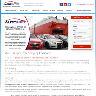 A complete backup of autoshippers.co.uk
