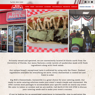 Big Mill's Cheesesteaks | A Sandwich Shop | Gainesville, Florida