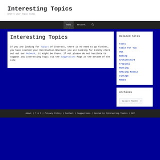 Interesting Topics – what's your topic today