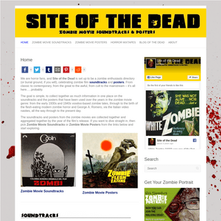 Site of the Dead - Zombie movie soundtracks and posters.