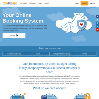 Freetobook, Free Online Booking System for Hotels, Bed and Breakfasts, Guest Houses, Cottages and Hostels