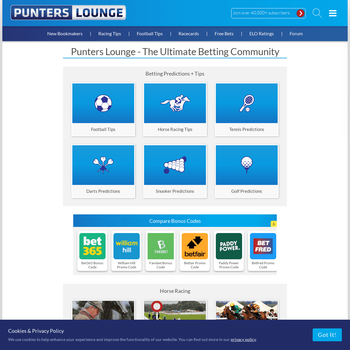 Punters Lounge: The Ultimate Betting Community (Over 100k Members)