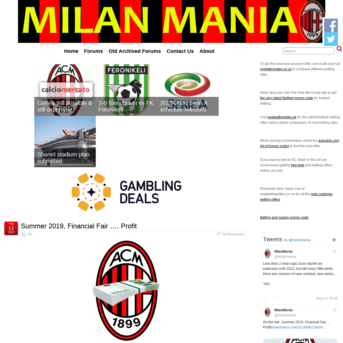MilanMania.com – AC Milan forums and fan site for supporters by supporters since 1999