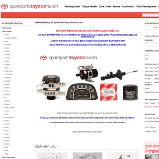 Spare Parts Toyota Murah, Sparepart Toyota online Terlengkap