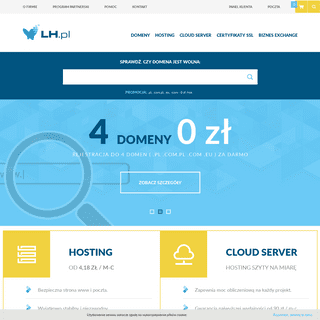 LH.pl • Zarejestruj domenę • Wybierz hosting