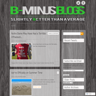B-Minus Blogs | Slightly Better Than Average
