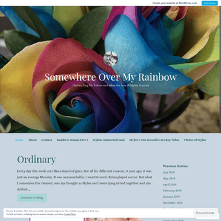 Somewhere Over My Rainbow – Chronicling life before and after the loss of Mylee Frances