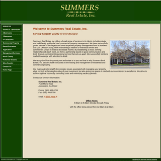 Summers Real Estate, Inc. -  Serving Atascadero, Santa Margarita, Templeton, Paso Robles, and the North County, Home Page