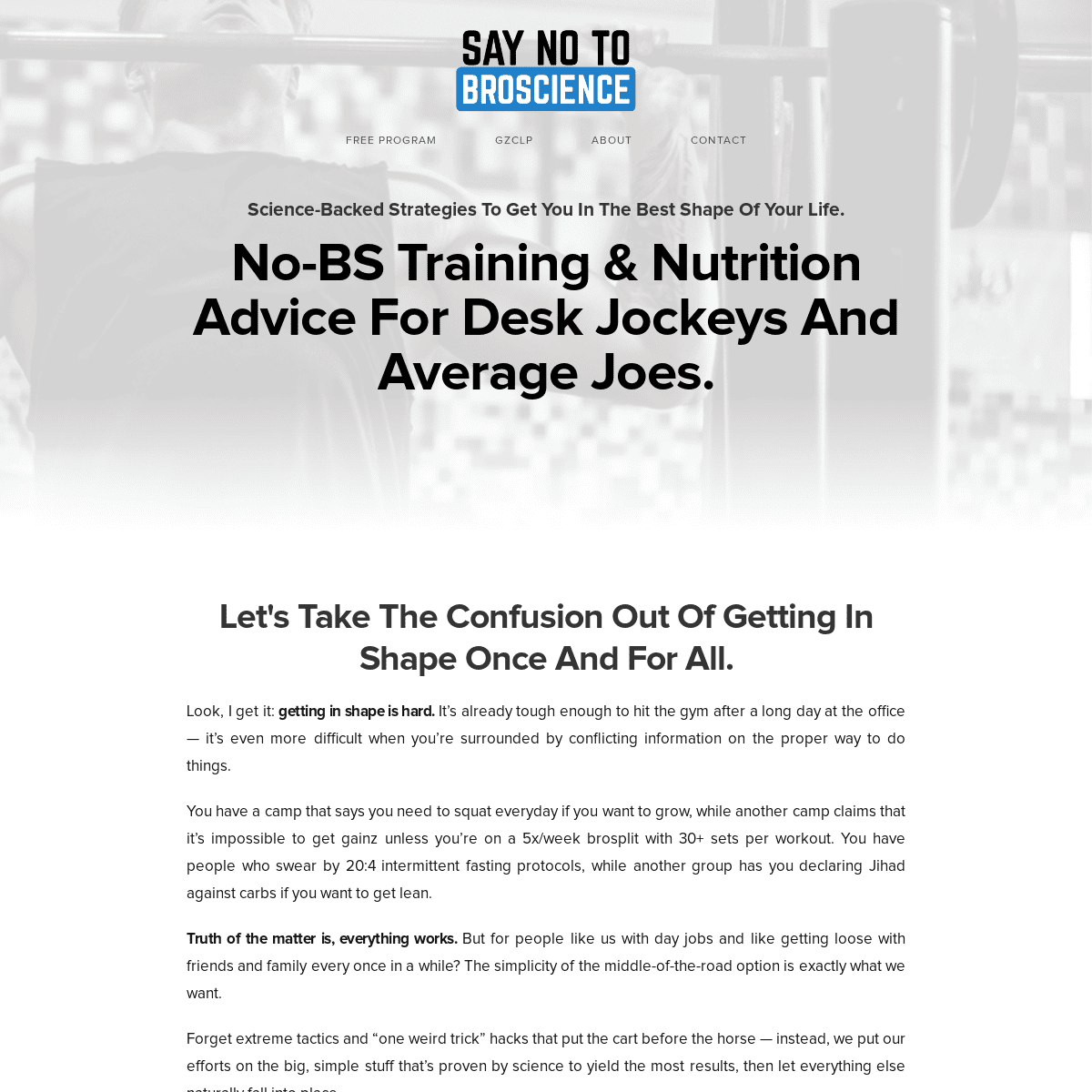 Say No To Broscience | No-BS Fitness Advice For Desk Jockeys