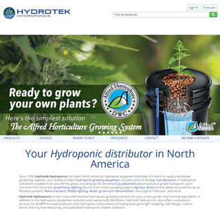 Hydrotek your hydroponic distributor in the USA & Canada