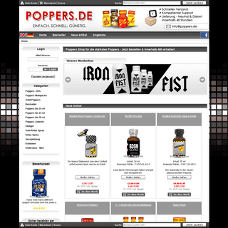 Poppers.de - Die stärksten Poppers günstig online bestellen